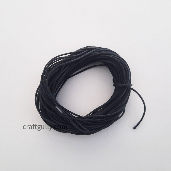 Waxed Cords 1mm - Black - 10 meters