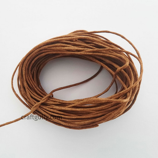 Waxed Cords 1mm - Mud Brown - 10 meters