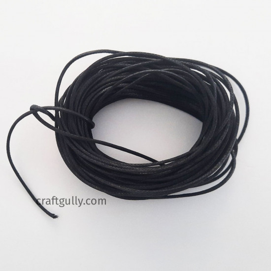Waxed Cords 2mm - Black - 10 meters