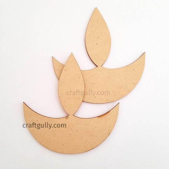 MDF Shapes #10 - Diya 4 inches - Pack Of 2