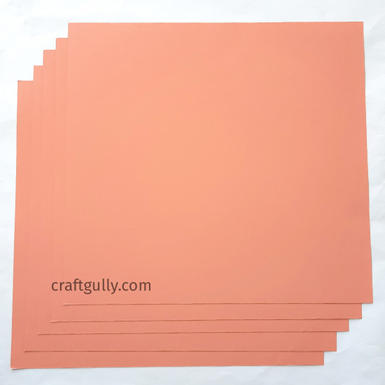 CardStock 11x12 - Peach 200gsm - 5 Sheets