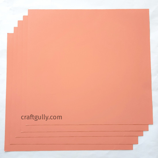 CardStock 11x12 - Peach 200gsm - 5 Sheets