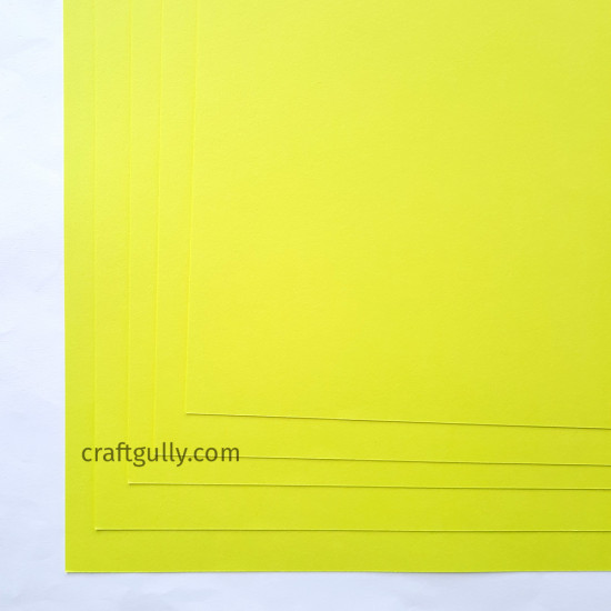 CardStock 11x12 - Lemon Yellow 200gsm - 5 Sheets