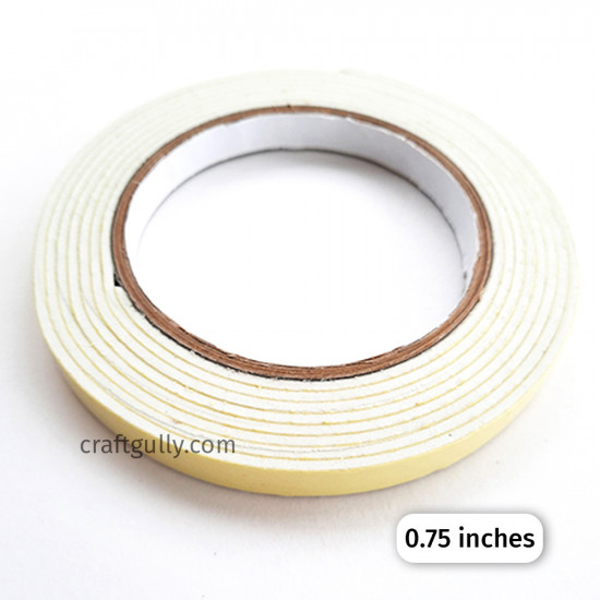 Foam Tape - Double Sided 0.75 inches - 1 Roll