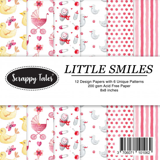 Pattern Papers 8x8 - Little Smiles - Pack of 12
