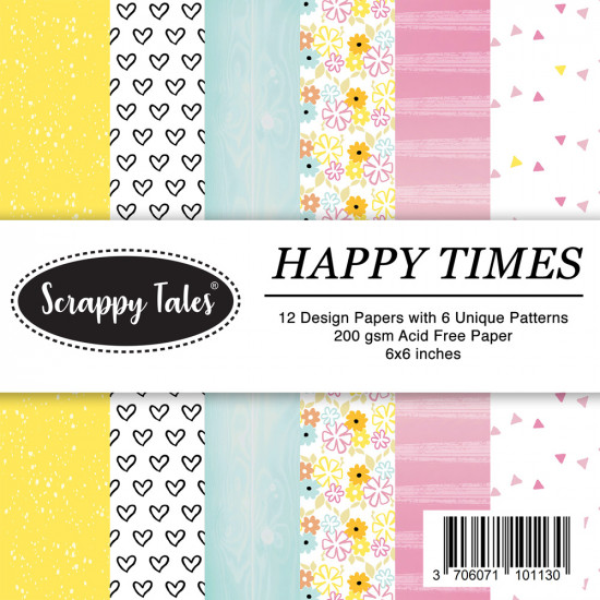 Pattern Papers 6x6 - Happy Times - Pack of 12