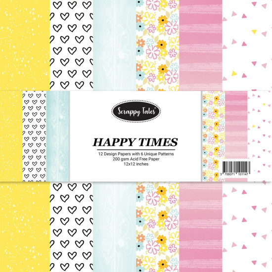 Pattern Papers 12x12 - Happy Times - Pack of 12