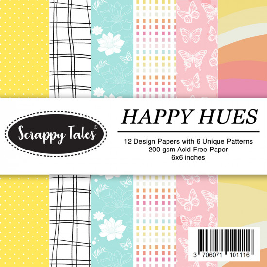 Pattern Papers 6x6 - Happy Hues - Pack of 12