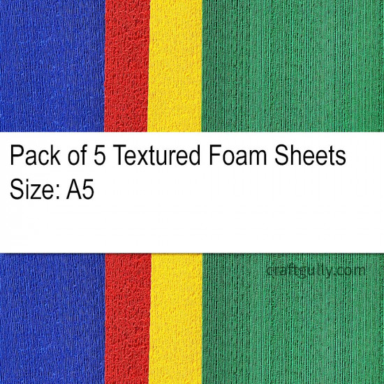 Foam Sheets A5 - Textured #5 - Assorted - Pack Of 4