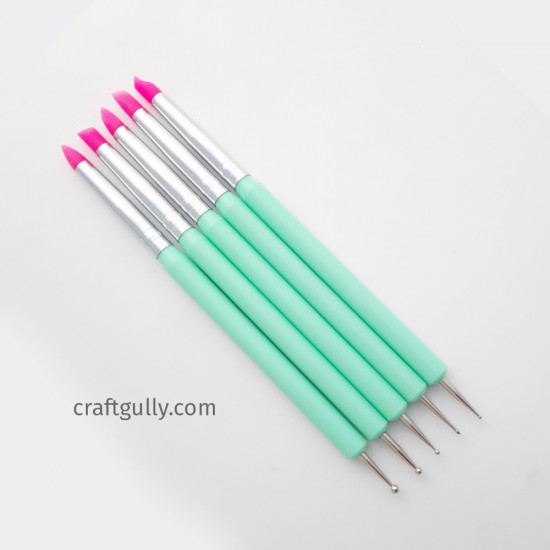 Embossing Tools With Silicone Brushes - Set of 5