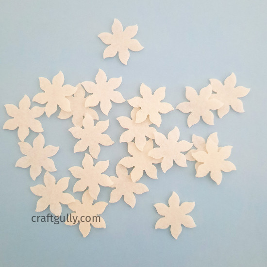Felt Shapes Flower #3 - Ivory - Pack Of 30