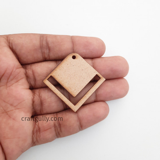 Earring Base #34 MDF - 39mm Square - Pack Of 6