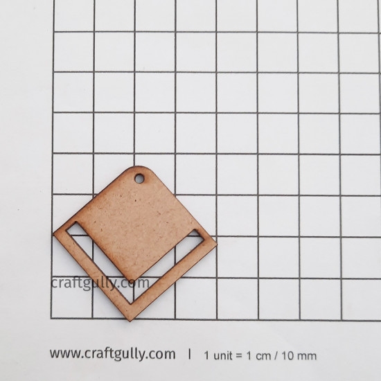 Earring Base #34 MDF - 39mm Square - Pack Of 6