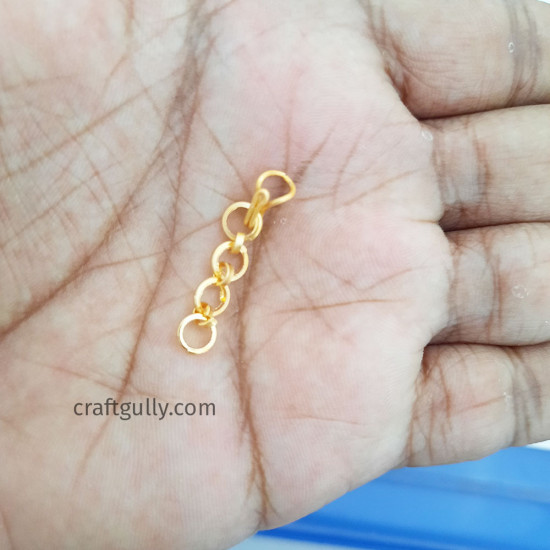 Extender Chain With Hook #2 - 30mm Golden Finish - 10 Pcs