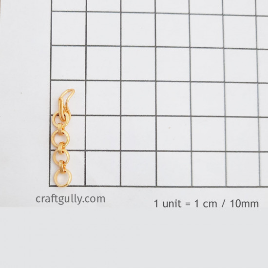 Extender Chain & Hook #2 - 30mm Golden Finish - 10 Pcs