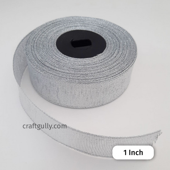 Tissue Ribbons 1 inch - Silver - 24 meters