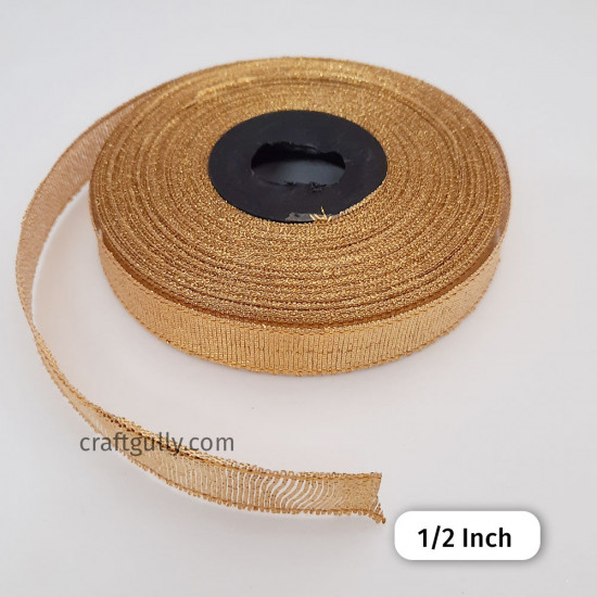 Tissue Ribbons 1/2 inch - Golden - 24 meters