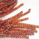 Glass Beads 8mm Rondelle Faceted - Trans. Brown - 1 String