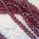 Glass Beads 8mm Rondelle Faceted - Trans. Wine - 1 String