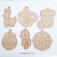 Paintable Christmas Ornaments #1 - Pack of 6