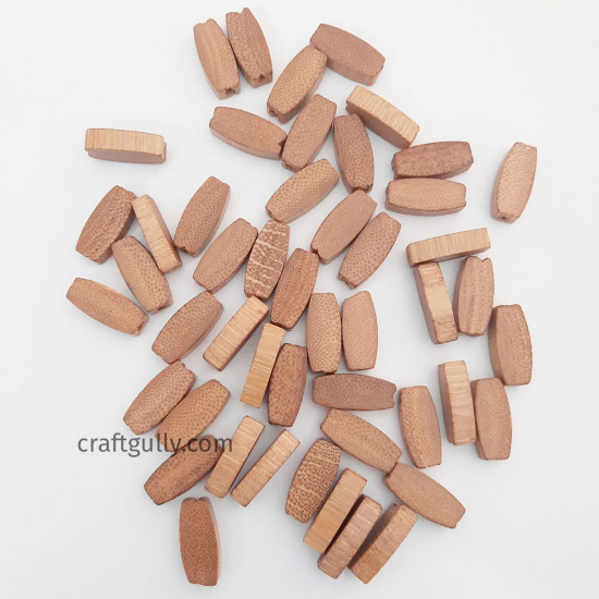 Wooden Beads 19mm Pipe #2 - Natural - 50 Beads