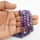 Glass Beads 8mm Round Crackle - Dual Grape - 1 String