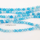 Glass Beads 8mm Round Crackle - Dual Sky Blue - 1 String