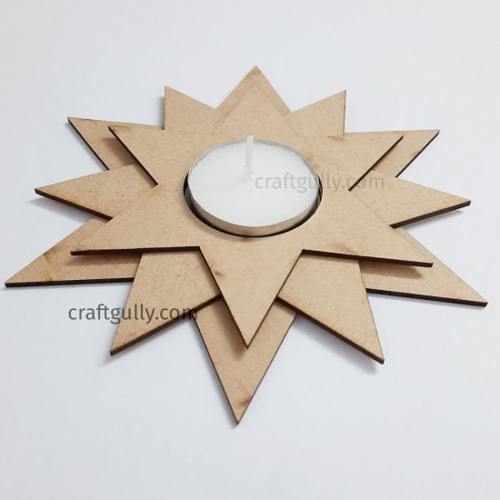 MDF Starry Tealight Base & Tealight - 1 Set