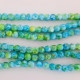 Mottled Glass Beads 8mm - Blue, Green & Golden - 1 String