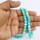 Mottled Glass Beads 8mm - Blue, Green & Golden - 1 String