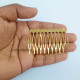 Hair Combs 59mm Metal - Golden Finish - 4 Combs