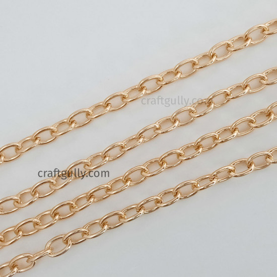Chains #5 Aluminium - 9mm Light Golden - 1 Meter