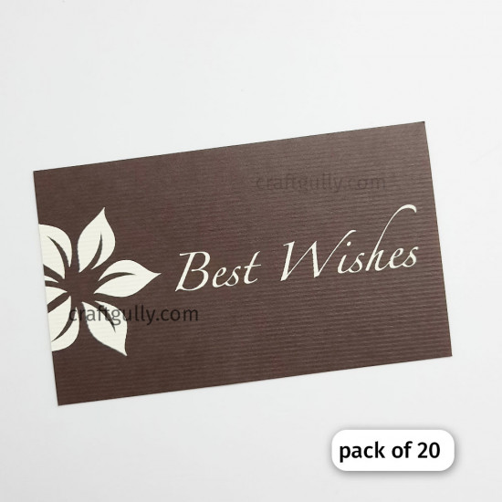 Paper Tags #4 - Best Wishes - Brown Texture - 20 Tags