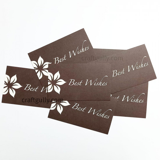Paper Tags #4 - Best Wishes - Brown Texture - 20 Tags