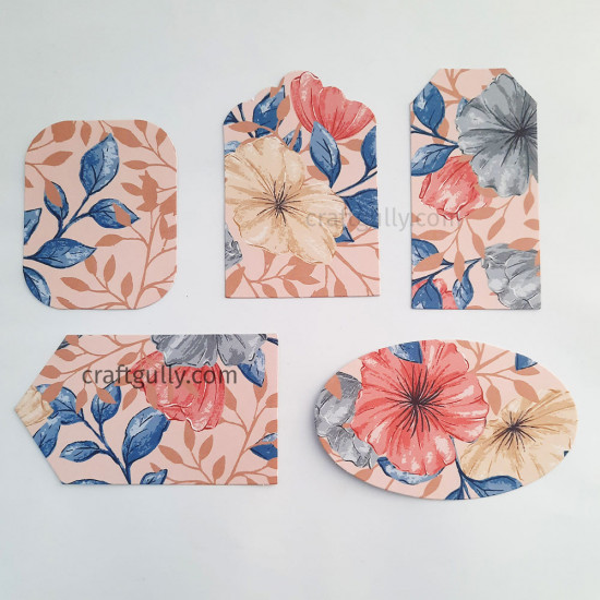 Paper Tags #5 - Assorted Flowers - 25 Tags