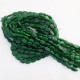 Glass Beads 11mm Oval Flat - Dark Green - 1 String