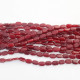 Glass Beads 11mm Oval Flat - Dark Red - 1 String