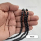 Glass Beads 5mm Round - Black - 1 String
