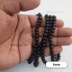 Glass Beads 6mm Round - Black - 1 String