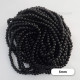 Glass Beads 6mm Round - Black - 1 String