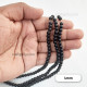 Glass Beads 4mm Round - Black - 1 String