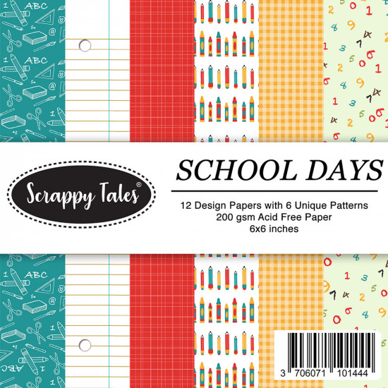 Pattern Papers 6x6 - School Days - Pack of 12