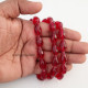 Glass Beads 15mm Drop Faceted - Dark Red - 1 String