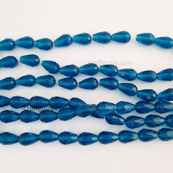 Glass Beads 15mm Drop Faceted - Turquoise - 1 String