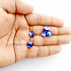 Glass Beads 8mm Evil Eye Round - Blue - 5 Beads