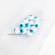 Glass Beads 8mm Evil Eye Round - White - 5 Beads