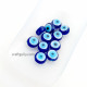 Glass Beads 11mm Evil Eye Disc - Blue - 5 Beads