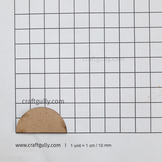 MDF Shapes #12 - 34mm Semi Circle - Pack of 20