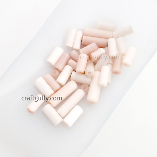 Glass Beads 10mm Pipe - Assorted #2 - 10 gms