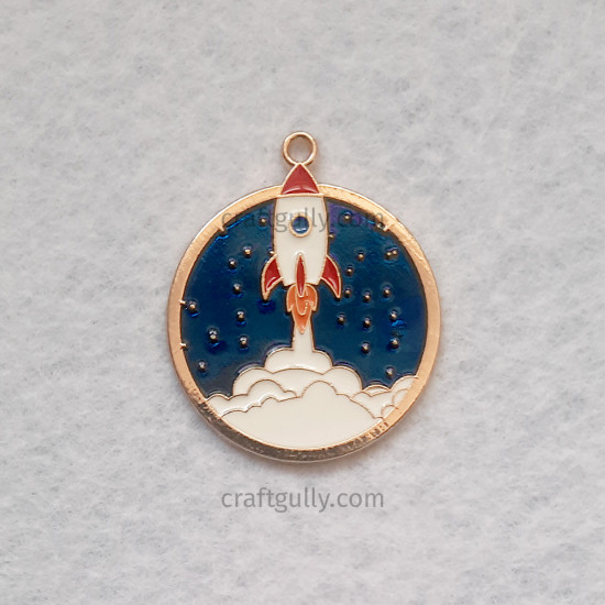 Enamel Charms 33mm - Rocket #2 - 1 Charm